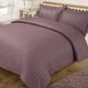 Dreamscene Satin Stripe Bettbezug mit 2 Kissen Quilt Betten-Set, mauve, Betten