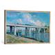 Gerahmtes Bild von Claude Monet "Die Eisenbahnbrücke von Argenteuil", Kunstdruck im hochwertigen handgefertigten Bilder-Rahmen, 100x70 cm, Silber Raya