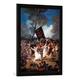 Gerahmtes Bild von Francisco José de Goya "Das Begräbnis der Sardine. Karnevalsszene", Kunstdruck im hochwertigen handgefertigten Bilder-Rahmen, 50x70 cm, Schwarz matt