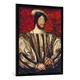 Gerahmtes Bild von Francois Clouet "Franz oder François I, König von Frankreich, 1494-1547", Kunstdruck im hochwertigen handgefertigten Bilder-Rahmen, 70x100 cm, Schwarz matt
