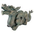 Design Toscano Wandskulptur Asiatischer Drache Mauer: Groß, Harz, Grün, 23 x 75 x 38 cm