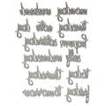 Sizzix 661181 Tägliche Worte Schreibschrift von Tim Holtz Thinlits Stanzen Set, 14 in Packung, Stahl, Mehrfarbig, 19 x 14.5 x 0.5 cm