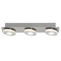 Brilliant Crossing LED Deckenleuchte Wandleuchte 3 flg beleuchteter Dekorand nickel/alu 960 Lumen, LED integriert