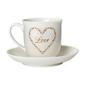 Suki Gifts Loving Herzen Teetasse und Untertasse, weiß