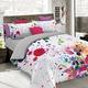 Italian Bed Linen Bettwäsche mit Digitaldruck, Gesamtabdeckung auf Bettbezug und Kissenbezüge, Doppelgröße, 100% Baumwolle 250x200x1 cm Multicolore (Kio625)