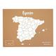 Miss Wood Woody Map L Weltkarte aus Kork, mit Spanienkarte, weiß