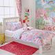 Unicorn Einhorn Mädchen, Bettbezug und 2 Kissenbezüge Bettwäsche Bettwäsche Set Blumen Rainbows – Pink