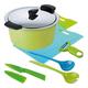 KUHN RIKON 30892 Hotpan Kochtopf Set 3 L / 22 cm, Edelstahl, grün/blau, 38 x 27.5 x 15.5 cm, 5 Einheiten