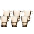 Leonardo 049681 Senso Set 6 Latte Macchiato Tasse Marrone, Glas, braun, 8.30 x 11.50 x 12.00 cm, 6 Einheiten