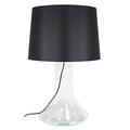 Tosel 64164 Sidney Lampe Glas mundgeblasen matt/Baumwolle transparent/schwarz 450 x 770 mm