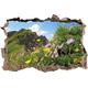 Pixxprint 3D_WD_2534_62x42 bunte Bergwiese Wanddurchbruch 3D Wandtattoo, Vinyl, bunt, 62 x 42 x 0,02 cm