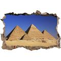 Pixxprint 3D_WD_S2356_92x62 schöne Pyramiden mit klarem Himmel Wanddurchbruch 3D Wandtattoo, Vinyl, bunt, 92 x 62 x 0,02 cm