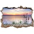 Pixxprint 3D_WD_S2530_62x42 Holzsteg mit wunderschönem Ausblick Wanddurchbruch 3D Wandtattoo, Vinyl, bunt, 62 x 42 x 0,02 cm