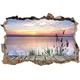 Pixxprint 3D_WD_S2530_62x42 Holzsteg mit wunderschönem Ausblick Wanddurchbruch 3D Wandtattoo, Vinyl, bunt, 62 x 42 x 0,02 cm