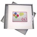 WHITE COTTON CARDS Geburtstagskarte Zum 60. Geburtstag und Speicher Buch mit Neon Glitter Luftballons, weiß