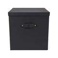 Bigso Box of Sweden 799145601LEA000 Aufbewahrungsbox aus Faserplatte, Dunkelgrau, 31,5 x 31,5 x 31 cm