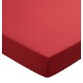 Helena Springfield unifarbene Perkal 50/Spannbettlaken, verschiedenen Größen und Farben, rot, King Size