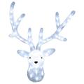 LED-Acryl-Rentierkopf "Deer", 64 cool white LED, klares Acryl, ca. 50 x 65 cm, outdoor, mit Trafo