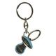 Mopec m83.3 Schlüsselanhänger aus Metall mit Form von Schnuller und Emaille in Blau, 10-er Pack