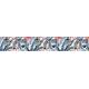 Myspotti LK-L-1044 Fensterfolie Tropical Zebras statisch haftend, Kunststofffolie, schwarz/rosa/blau/transparent/bunt, 200 x 30 x 0,1 cm