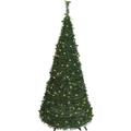 LED-Tannenbaum "Pull-Up Tree", beleuchtet ca. 190 cm x 75 cm, mit 144 warmwhite LED grün, mit 8 Funktionen, zusammenfaltbar