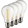 MÜLLER-LICHT 400181 A++, 4er-SET Retro-LED Lampe Birnenform ersetzt 75 W, Glas, E27, weiß, 6 x 6 x 10.6 cm dimmbar [Energieklasse A++]