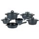 GSW 414432 Gourmet Induktion Topf-Set 10-teilig, Aluguss, schwarz, 38 x 25,5 x 12,5 cm, 10 Einheiten