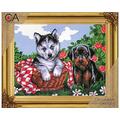 Collection D 'Art 6192 K Freundschaften Hundetasche Leckerlibeutel Leckerlitasche Kit de canevas Baumwolle Mehrfarbig 20 x 30 x 0,1 cm