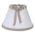 Better & Best 1117142 – Lampenschirm aus Leinen, mit Clip für Kerzenlampen, Typ romantischen, 14 cm, weiß mit Schleife und Band Taupe