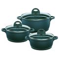 GSW 800365 Gourmet Topf-Set 3-teilig, Aluguss, schwarz, 38 x 25,5 x 12 cm, 6 Einheiten