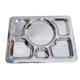 Insideretail 101127-6 Rectangle Indian Thali Plate Stainless Steel, 6 Compartment, Set of 6, 40cm x 30cm x 2cm, Edelstahl, Silver, 40 x 30 x 2 cm, 6 Einheiten