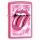 Zippo 28886 60002687 PL Rolling Stones Benzinfeuerzeug, Messing, Neon rosa, 1 x 3,5 x 5,5 cm