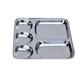 Insideretail Square Indian Thali Plate Stainless Steel, 5 Compartment, Set of 12, 27 X 27 X 2.5cm, Edelstahl, Silver, 27 x 27 x 2.5 cm, 12-Einheiten