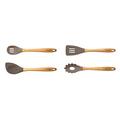 Prestige Moments Küchenwerkzeug-Set aus Akazienholz und Silikon, 4 Stück, Holz, Holz, 4-Piece