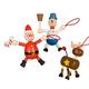 Mopec nw301 Charms – Elastische aus Holz mit Rentier Figuren Santa und Schneemann, Mehrfarbig