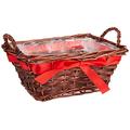 Viscio Trading 164984 Korb rechteckig, Holz, Rot, 40 x 30 x 17 cm