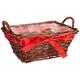 Viscio Trading 164984 Korb rechteckig, Holz, Rot, 40 x 30 x 17 cm