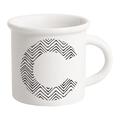 Ilaria.I ILARIA.Die ABC.Mug.BK.C Mug mit Buchstabe, Porzellan, Schwarz, 12 x 10 x 10 cm