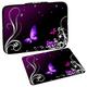 PEDEA Design Schutzhülle Notebook Tasche bis 17,3 Zoll (43,9cm) mit Design Mauspad, Purple Butterfly