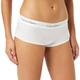 Calvin Klein Damen Hipster Boyshort Baumwolle mit Stretch, Weiß (White), XS