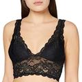 ONLY Damen Spitzen Bustier BH ohne Bügel | Lace Triangel Bra ONLCHLOE | Cups Breite Träger Crop Top, Farben:Schwarz, Größe:M