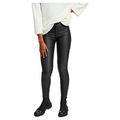 Vila Clothes Damen Slim Hose VICOMMIT RW New Coated - NOOS 14036194, Gr. 34 (Herstellergröße:XS), Schwarz (Black)