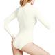 FALKE Damen Shapewear Ganzkörper-Body Rich Cotton W BO Baumwolle Langarmbody 1 Stück, Weiß (Ivory 2179), S 36-38