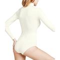 FALKE Damen Shapewear Ganzkörper-Body Rich Cotton W BO Baumwolle Langarmbody 1 Stück, Weiß (Ivory 2179), M 40-42