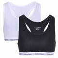 Calvin Klein Mädchen 2er Pack BH Bralettes Stretch , Mehrfarbig (White/Black), 8-10 Jahre