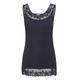 Cream Jerseytop Florence Damen Tanktop mit Spitze Florence Jerseytop Tank Tops Spitzen Trim Camisoles Royal Navy Blue M