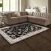 White 24 x 0.31 in Area Rug - Charlton Home® Clervil Traditional Vine Floral Black Indoor Area Rug Polypropylene | 24 W x 0.31 D in | Wayfair