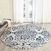 Ivory/Navy Round 7' Area Rug - Ophelia & Co. Oakton Oriental Handmade Tufted Wool Area Rug 84.0 x 0.63 in blue/navy/pink/whiteWool | Wayfair