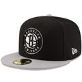 Men's New Era Black/Gray Brooklyn Nets Official Team Color 2Tone 59FIFTY Fitted Hat