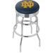 Notre Dame Fighting Irish 30" Alternate Chrome Double Ring Swivel Bar Stool with 2.5" Ribbed